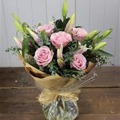 Oriental Lilies and Rose Bouquet 