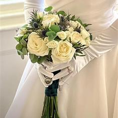 Rose and Thistle Hand Tied Bouquet 