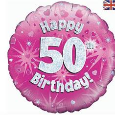 Happy 50th Birthday Pink Foil 