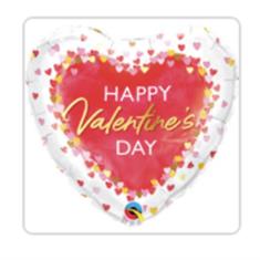 Valentine&#39;s Watercolour Hearts Foil Balloon 