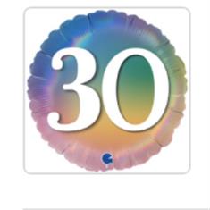  Colourful Rainbow Age 30 Foil Balloon