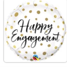 Happy Engagement Gold Dots Foil Balloon 