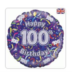  Birthday Streamers 100th Foil Balloon