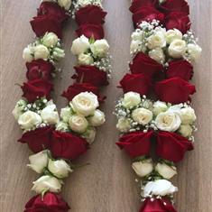 Red and White  Rose and  Gyp Garland