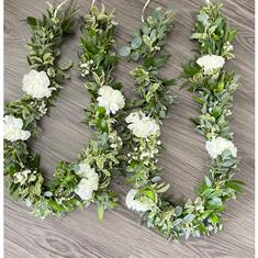 Green and White Green Flower Garland