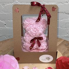 Small Baby Pink Rose Bear Gift Box 