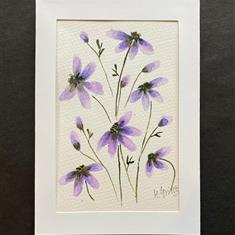 Purple Hand Painted Flower Cards