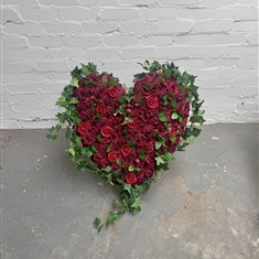 Artificial Rose Heart Funeral Tribute