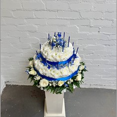 Luxury Fresh Flower Birthday Cake Funeral  Tribute 