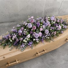 Lilac and Purple Garden Casket Spray