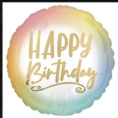 Birthday Ombre &amp; Gold Foil Balloon
